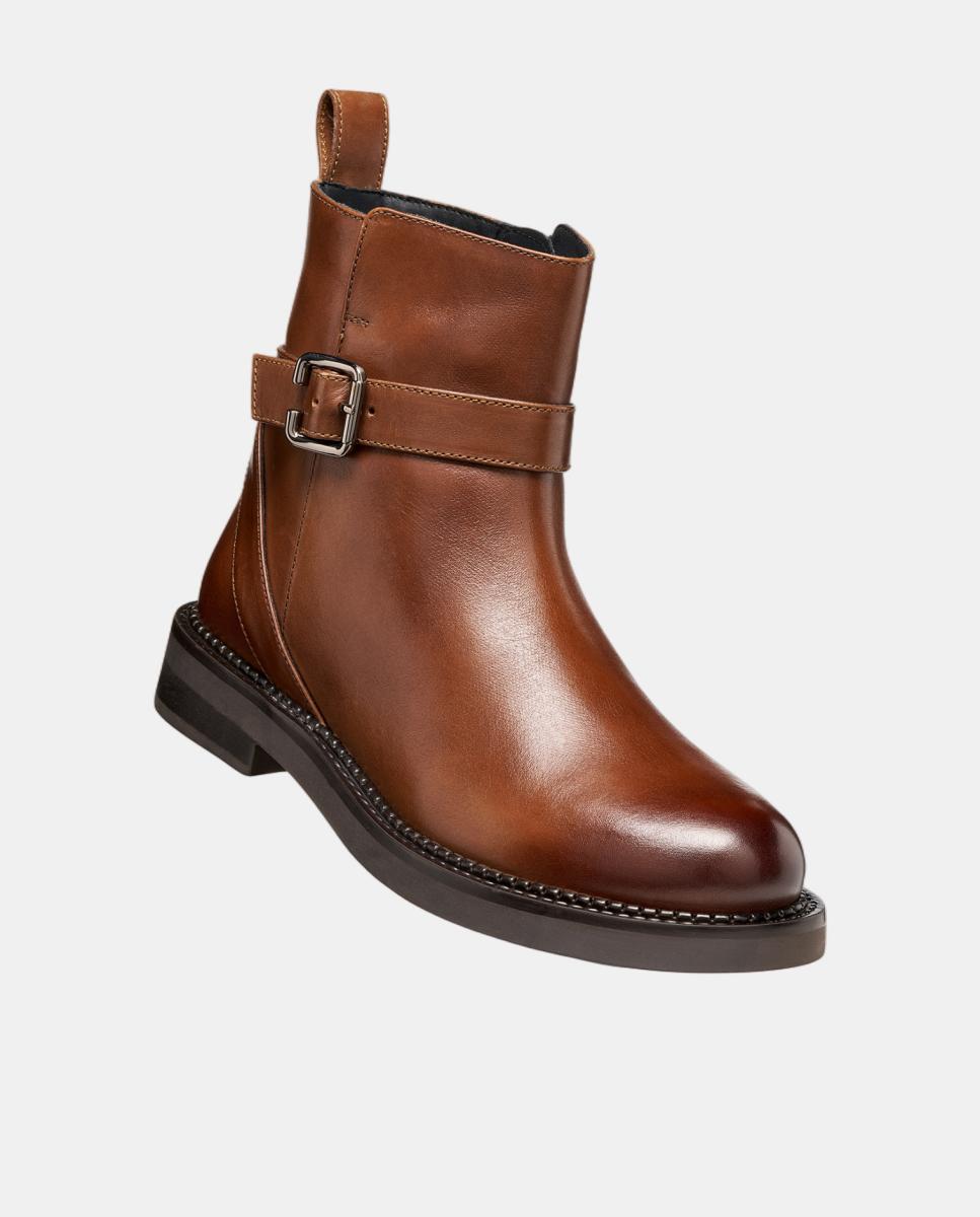 Botins em pele lisa Castanho-escuro-7
