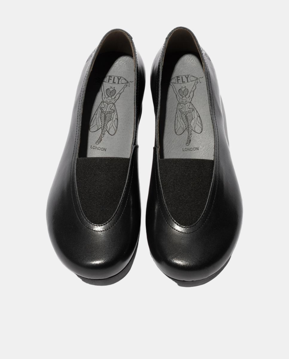 Sapato com Elastico em Pele Slip-On Preto-4