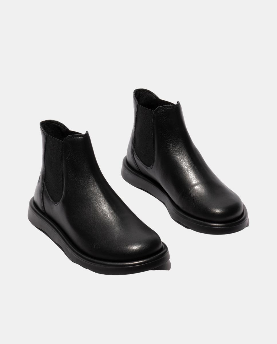 Botim em Pele Slip-On Preto-2