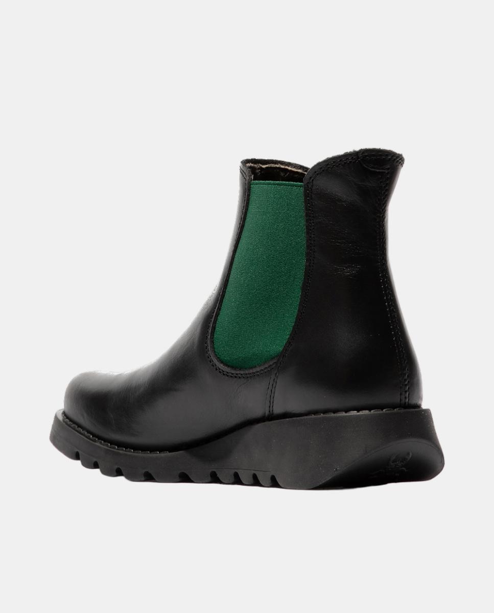 Botim em Pele Slip-On Preto-3