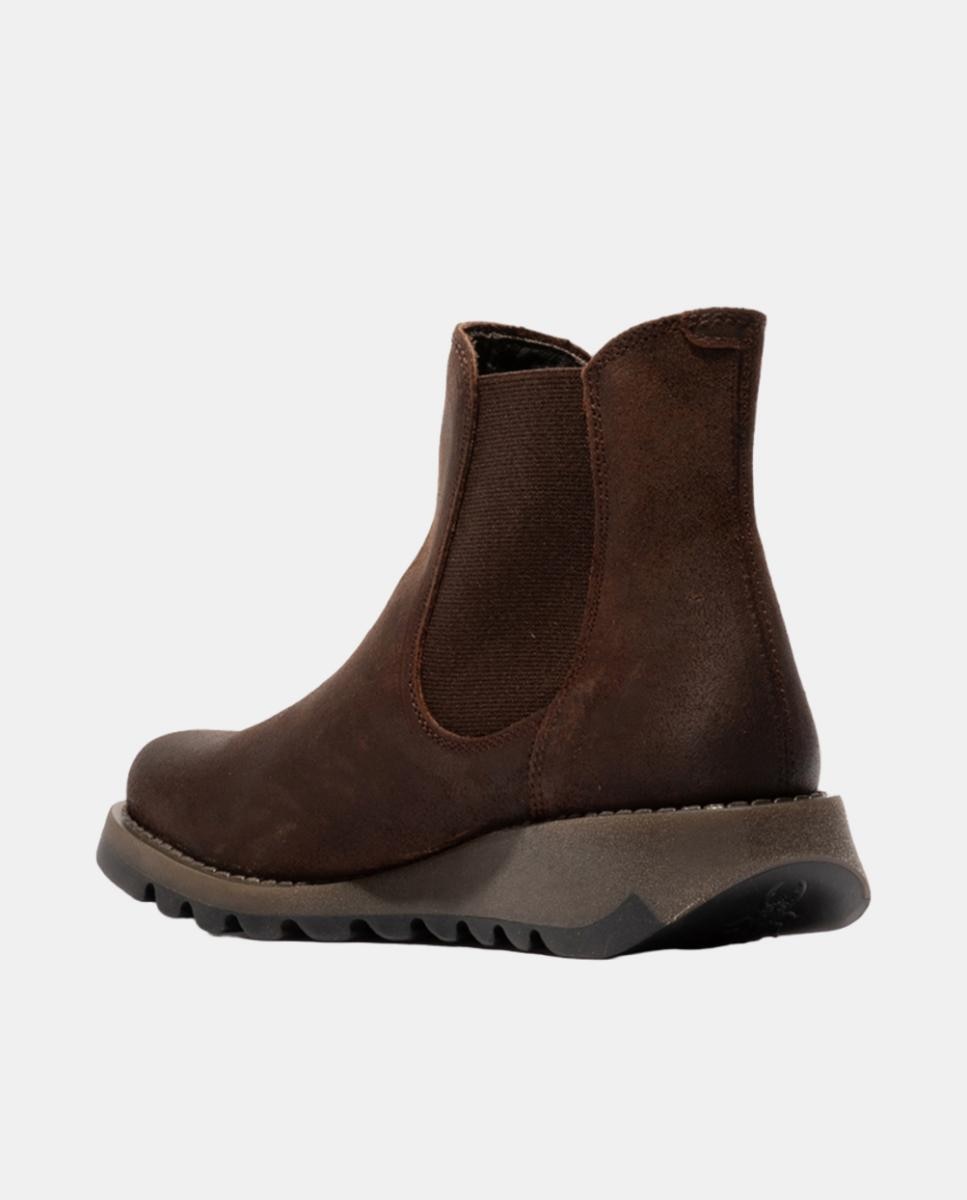 Botim em Pele Slip-On Castanho-3
