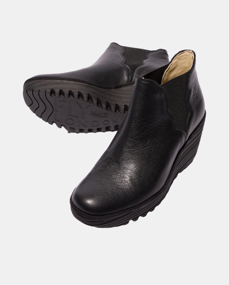 Botim em Pele Slip-On Preto-4