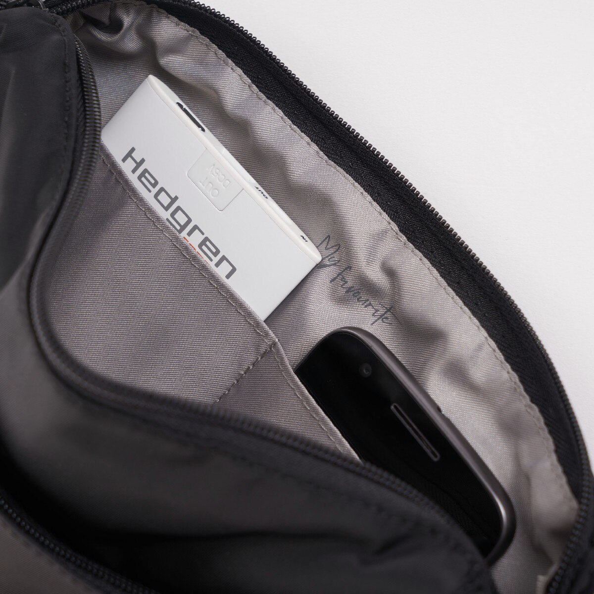Saco de Ombro em Bege RFID HEDGREN Eye HIC176 Preto-4