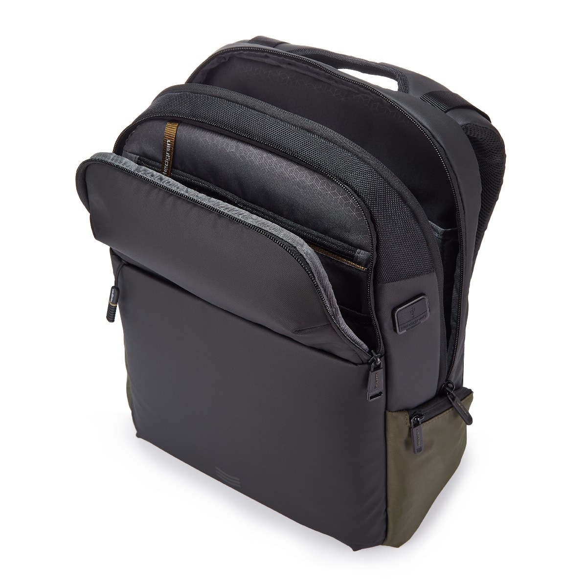Mochila 2 Compartimentos em Preto 15,4" RFID HEDGREN Tram HCOM04 Verde-8