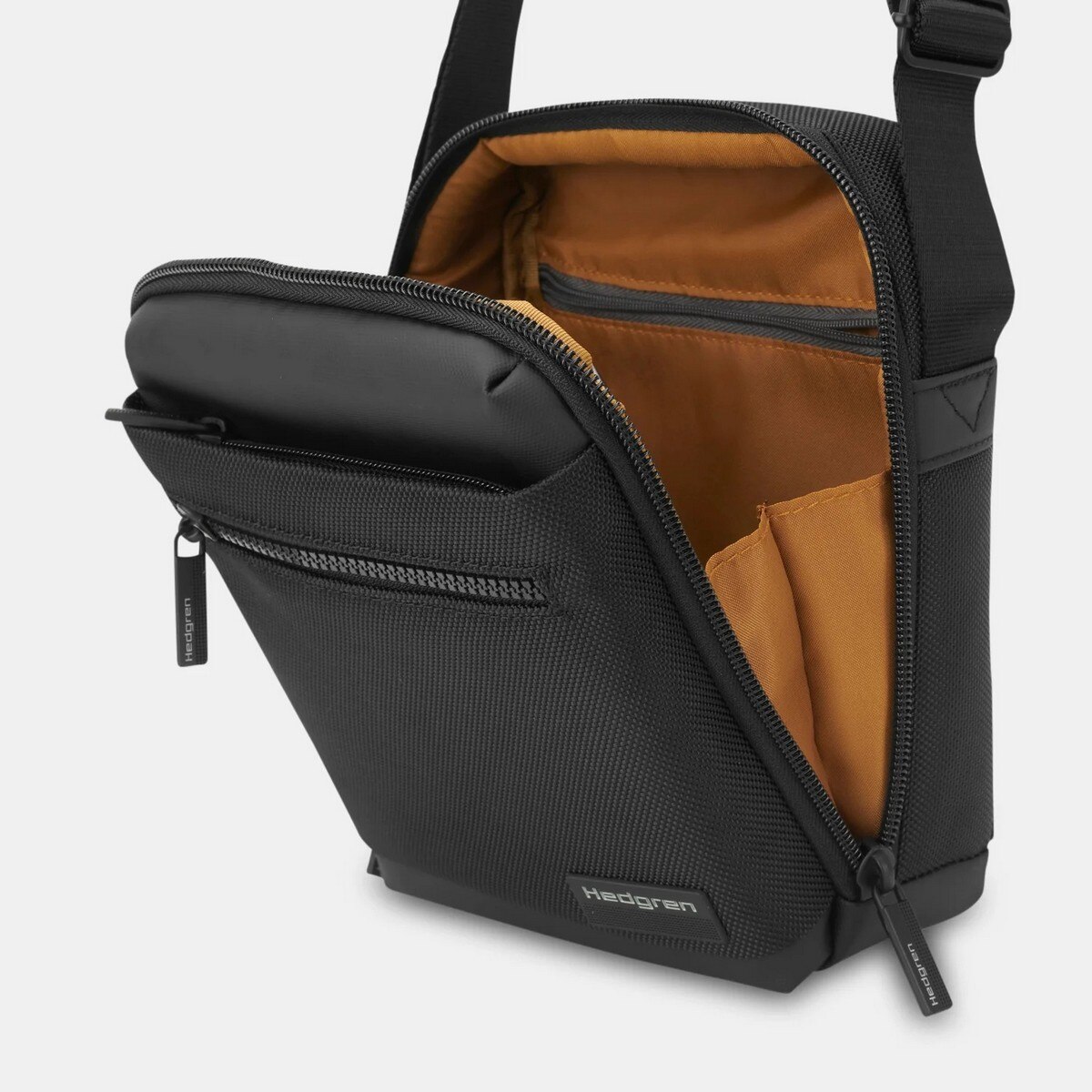 Bolsa de Cruzar Vertical em Azul RFID HEDGREN App HNXT01 Preto-2