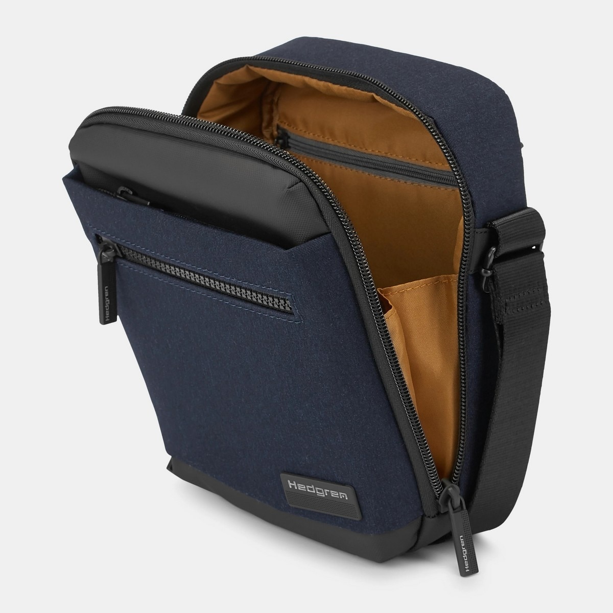 Bolsa de Cruzar Vertical em Azul RFID HEDGREN App HNXT01 Azul-5