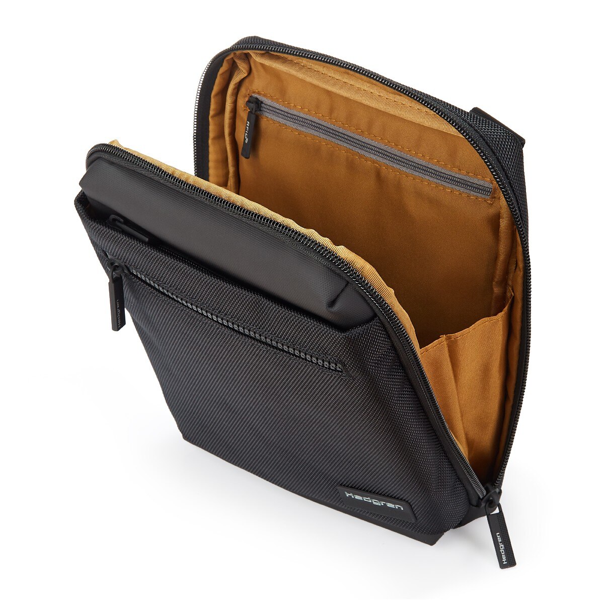 Bolsa de Cruzar Pequena em Azul Elegante HEDGREN Chip HNXT09 Preto-5
