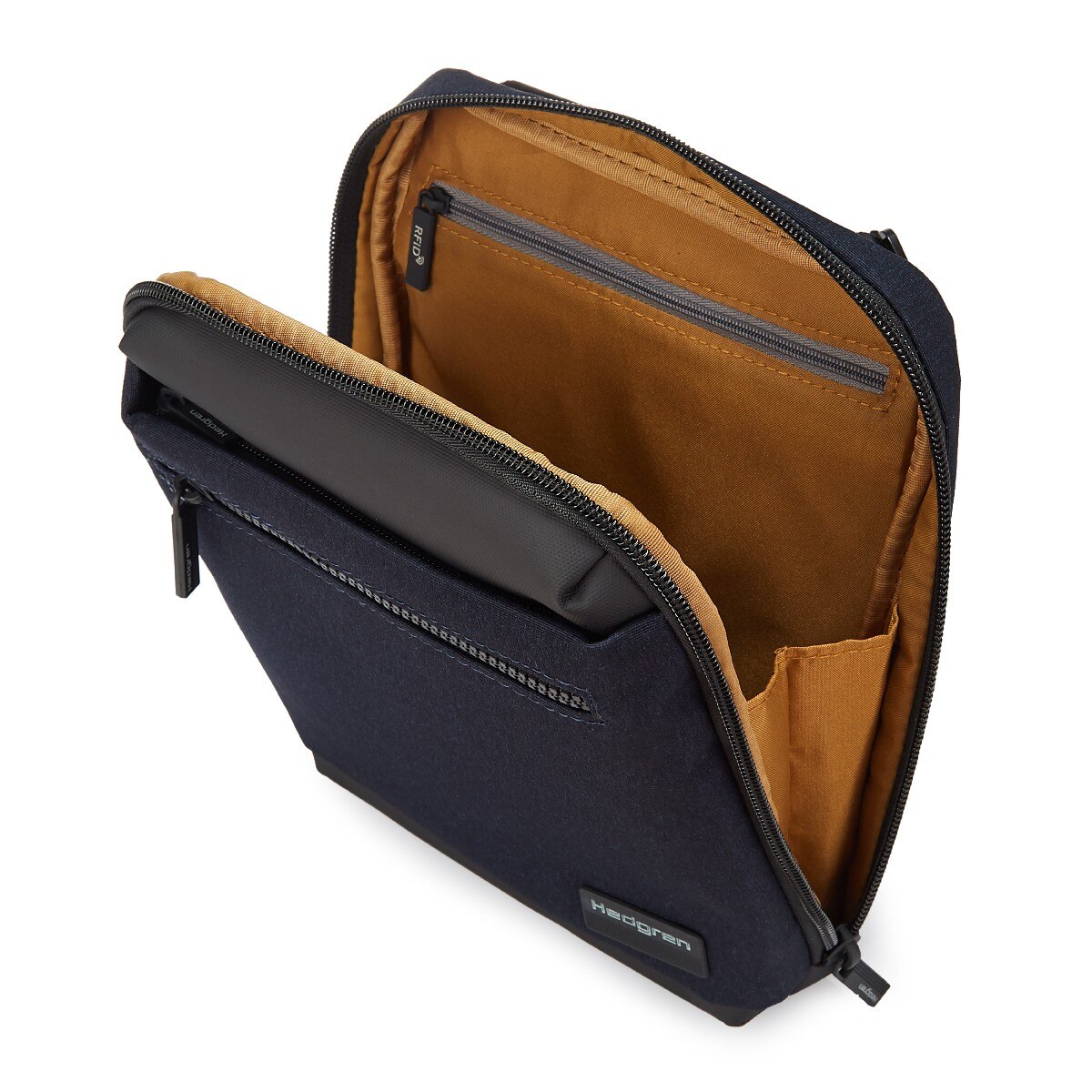 Bolsa de Cruzar Pequena em Azul Elegante HEDGREN Chip HNXT09 Azul-5