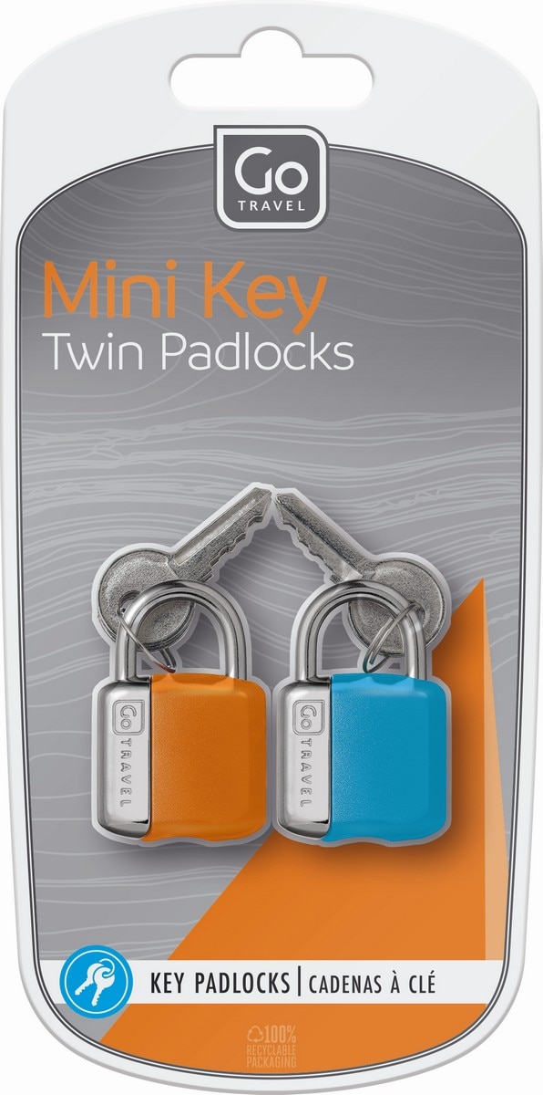 Imagem 0 de Cadeados duplos com chave Mini (azul/laranja)