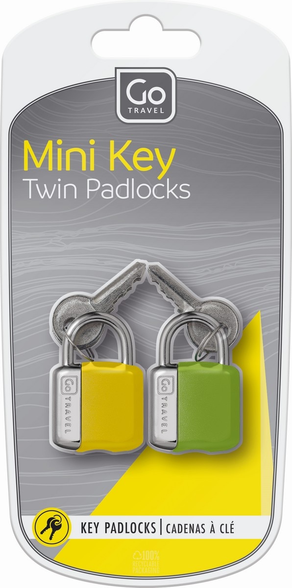Imagem 0 de Cadeados duplos com chave mini (amarelo/verde)
