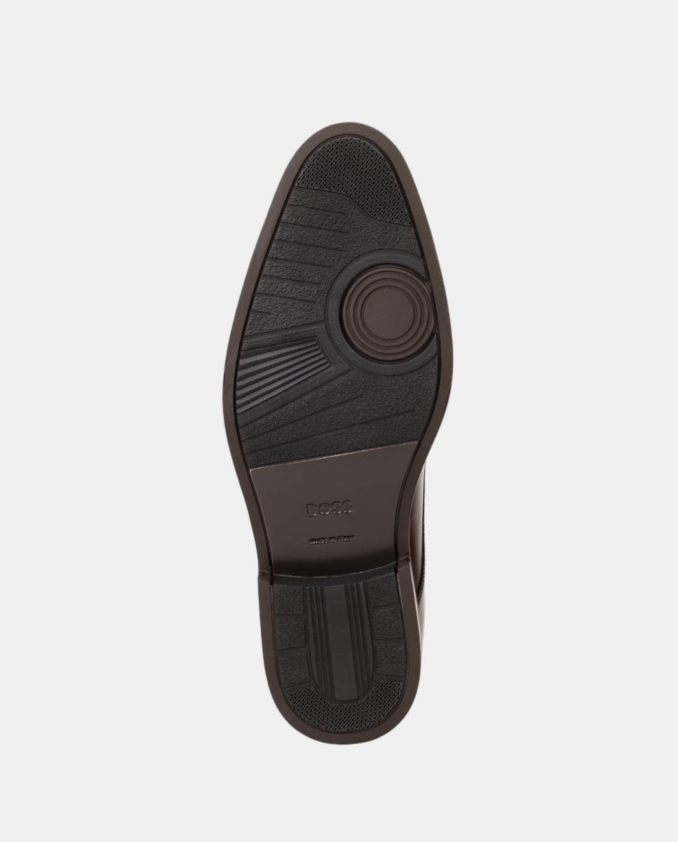 Sapatos em Pele com Fivela Castanho-3