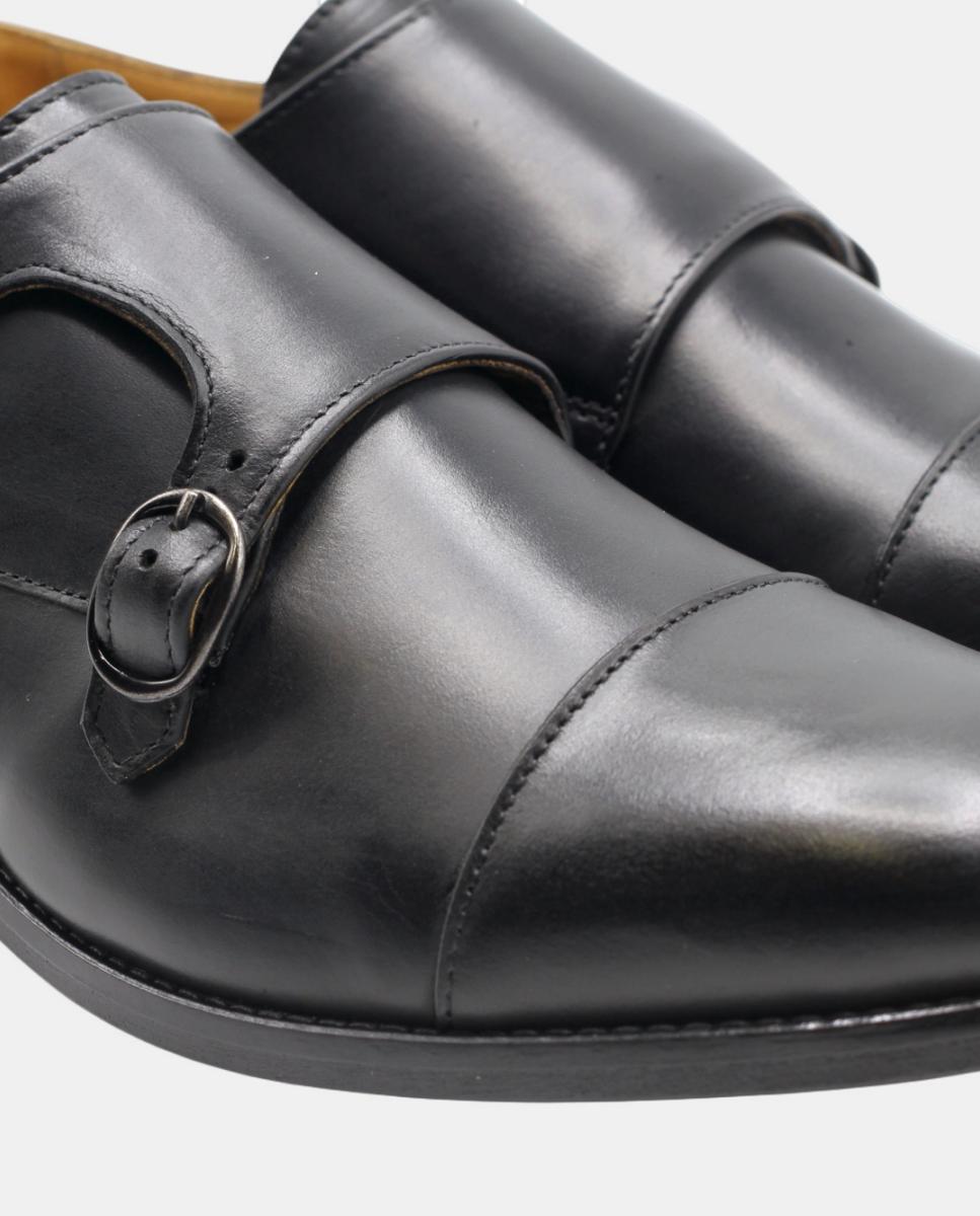 Sapato com Fivela Preto Preto-5