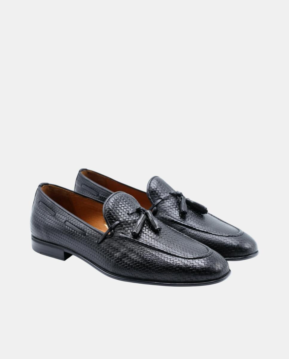 Mocasin Slip On Preto Texturado Preto-2
