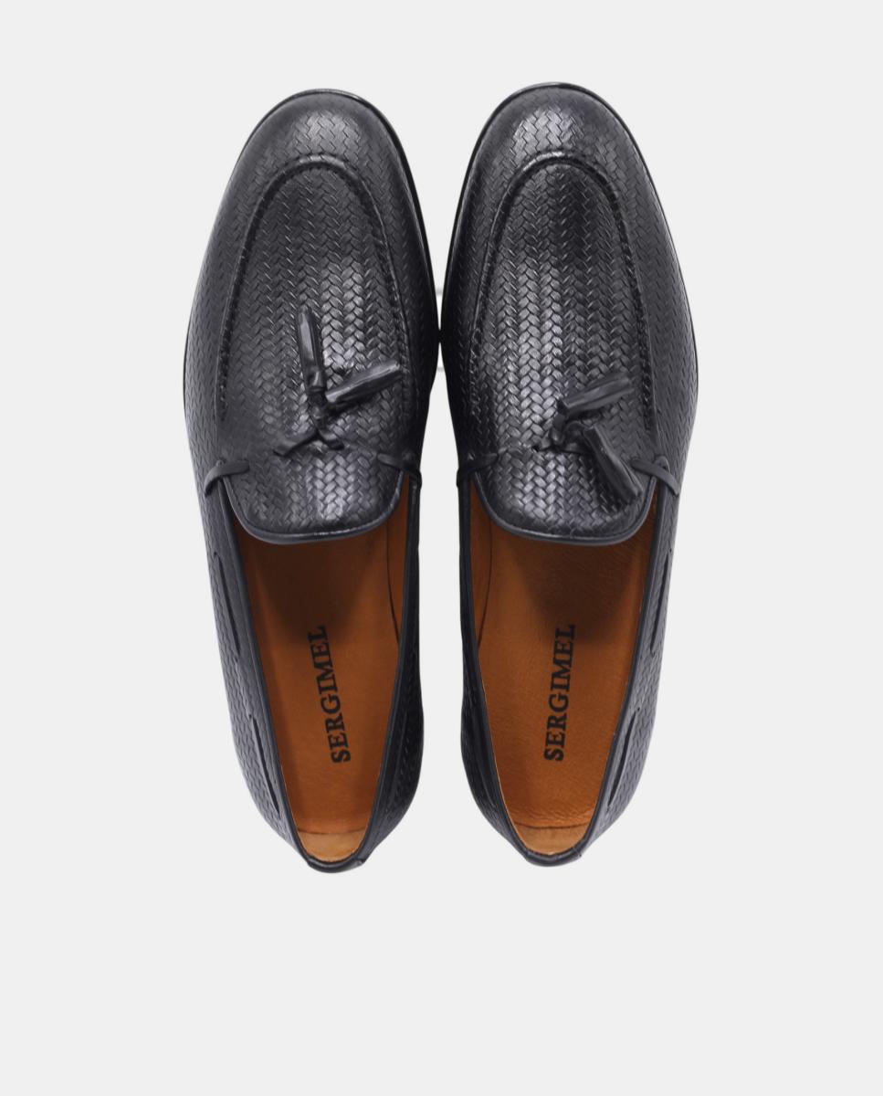 Mocasin Slip On Preto Texturado Preto-4