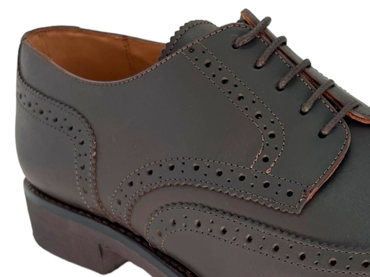 Sapato Derby Oxford em Pele Castanho 5
