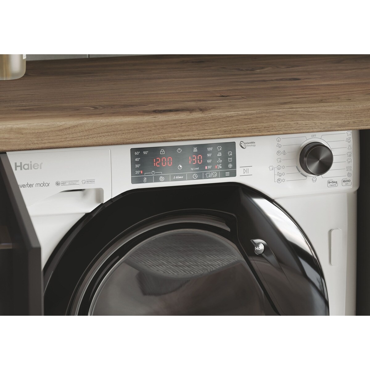 Máquina de Lavar e Secar Roupa Encastrável Haier HWDQ90B416FWB-S Carga Frontal Motor Inverter de 9/5 Kg e de 1600 rpm - Branco Branco-2