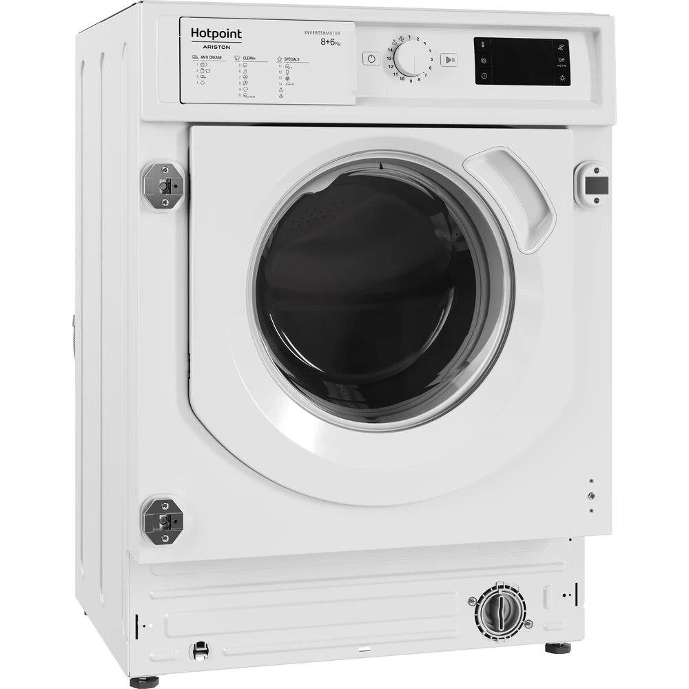 Máquina de Lavar e Secar Roupa Encastrável HotPoint BI WDHG 861485 Carga Frontal de 8/6 Kg e 1400 rpm - Branco Branco-2