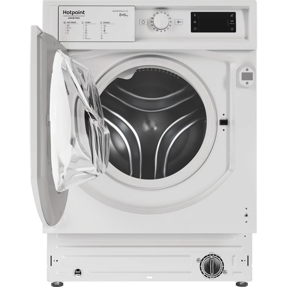 Máquina de Lavar e Secar Roupa Encastrável HotPoint BI WDHG 861485 Carga Frontal de 8/6 Kg e 1400 rpm - Branco Branco-4