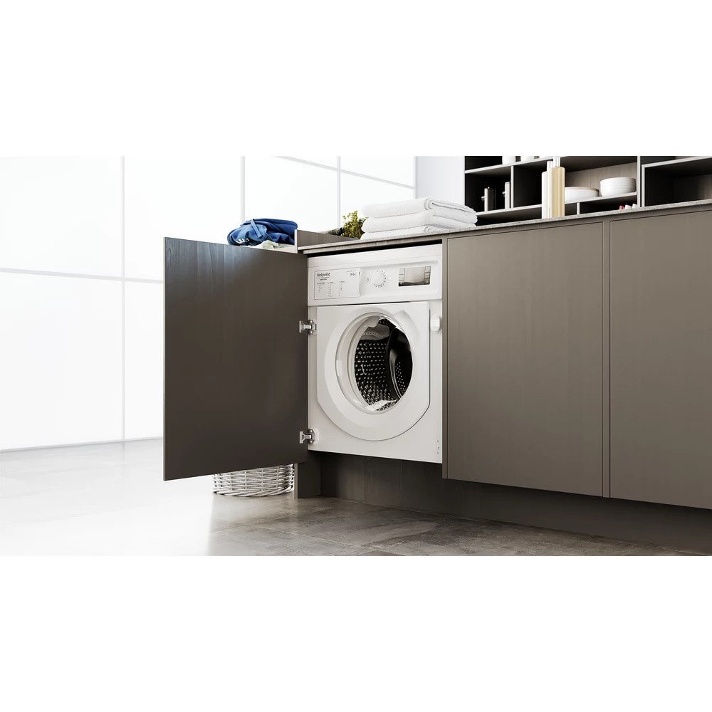 Máquina de Lavar e Secar Roupa Encastrável HotPoint BI WDHG 861485 Carga Frontal de 8/6 Kg e 1400 rpm - Branco Branco-5