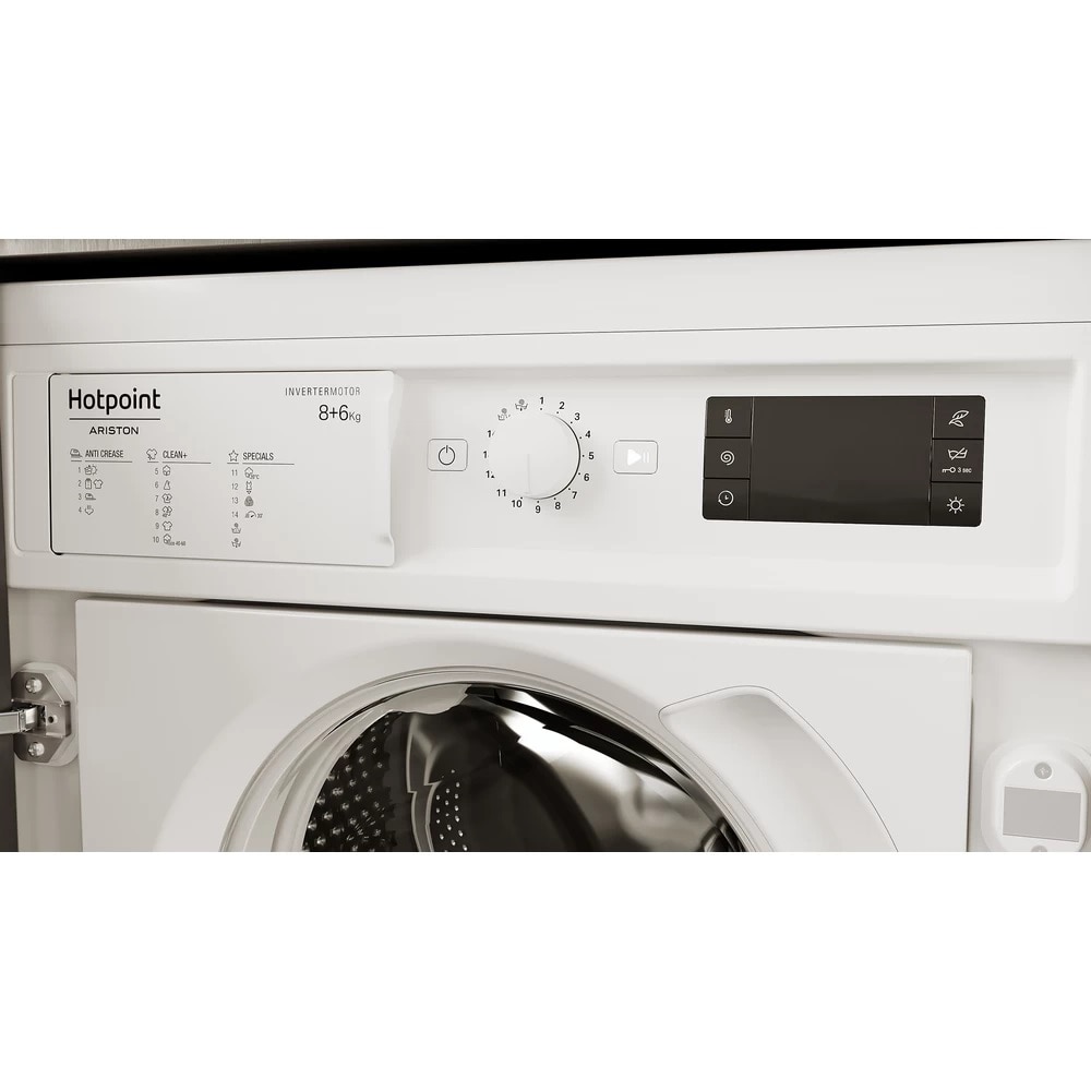 Máquina de Lavar e Secar Roupa Encastrável HotPoint BI WDHG 861485 Carga Frontal de 8/6 Kg e 1400 rpm - Branco Branco-6