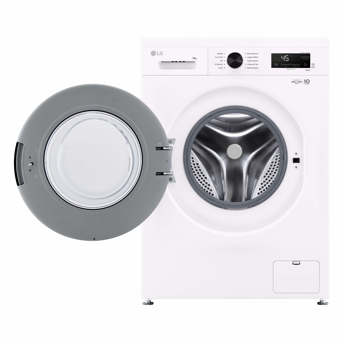 Máquina de Lavar Roupa LG F4X1009NWK Inverter Direct Drive, Lavagem Inteligente AI DD, Carga Frontal, de 9 Kg e 1400 rpm - Essence White Branco-2