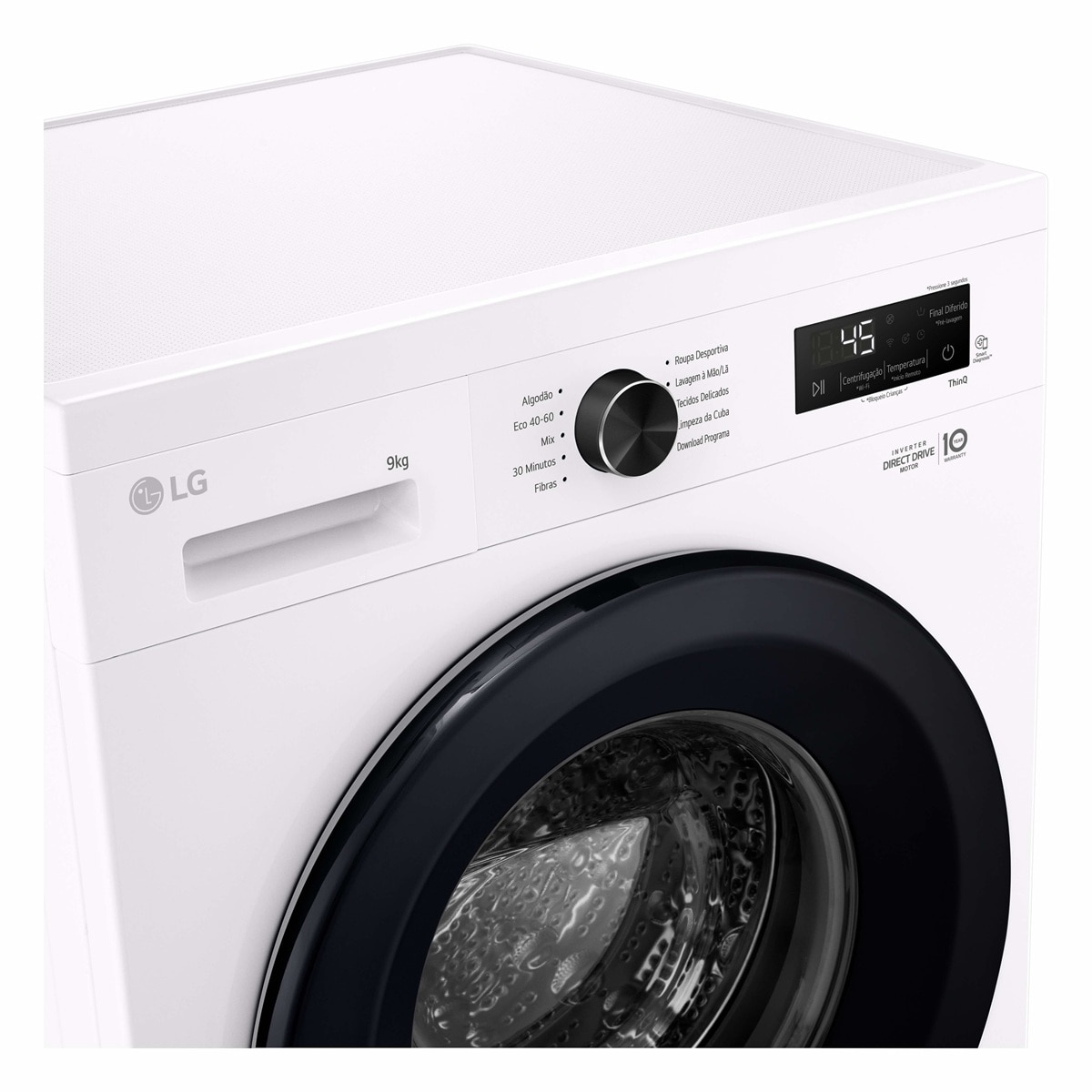 Máquina de Lavar Roupa LG F4X1009NWK Inverter Direct Drive, Lavagem Inteligente AI DD, Carga Frontal, de 9 Kg e 1400 rpm - Essence White Branco-3