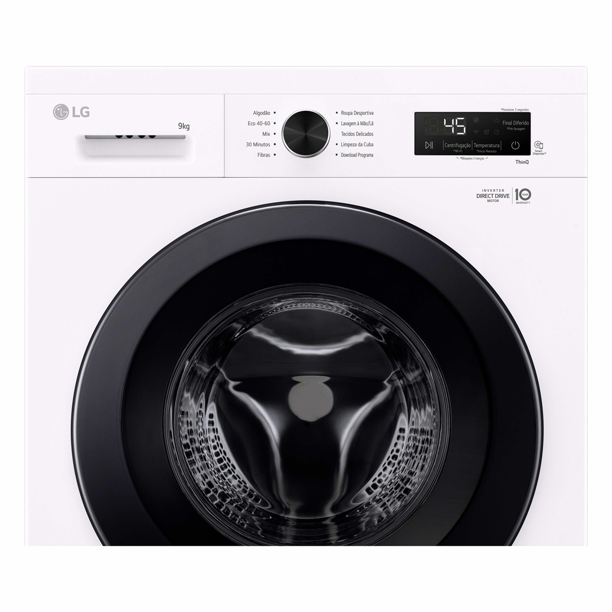 Máquina de Lavar Roupa LG F4X1009NWK Inverter Direct Drive, Lavagem Inteligente AI DD, Carga Frontal, de 9 Kg e 1400 rpm - Essence White Branco-5