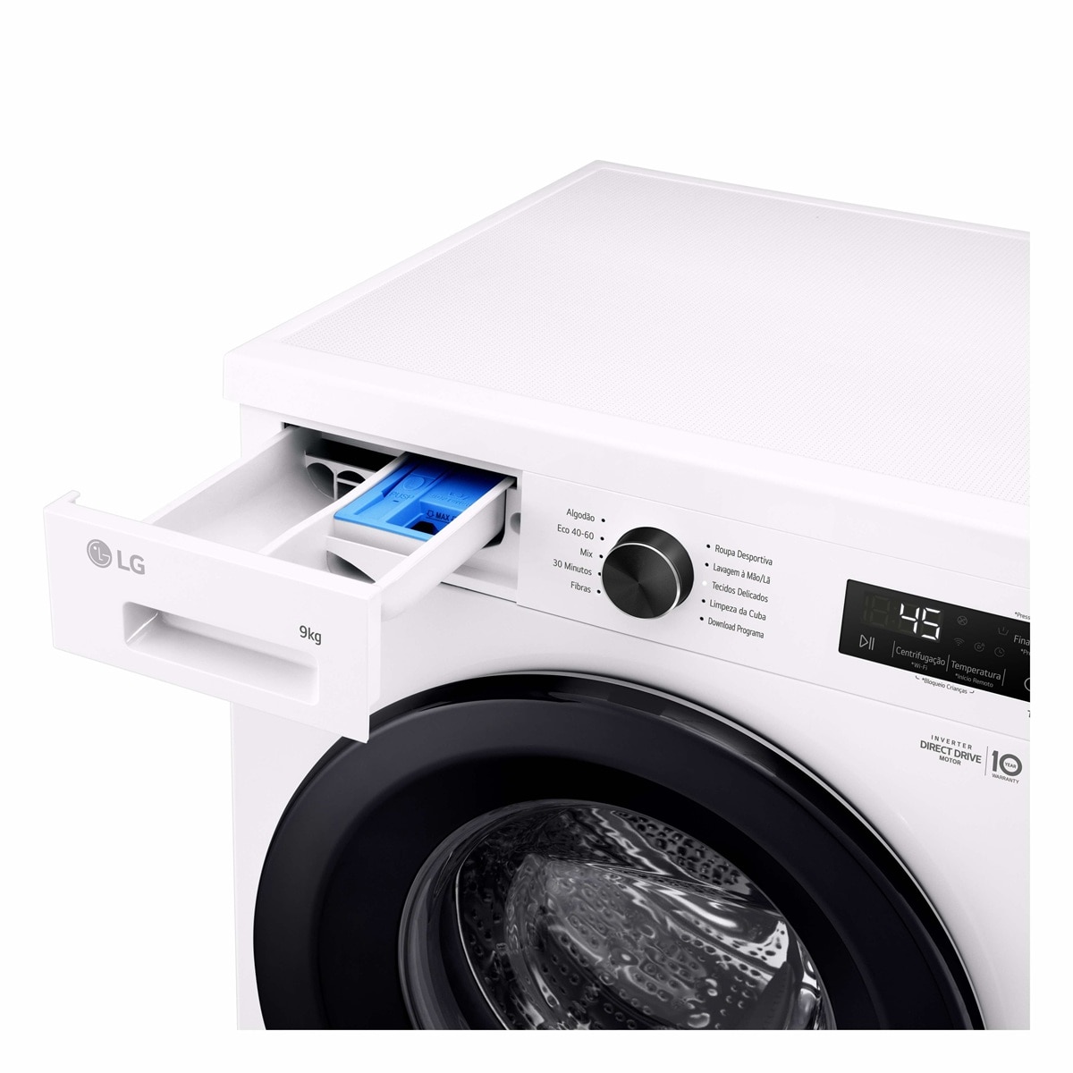 Máquina de Lavar Roupa LG F4X1009NWK Inverter Direct Drive, Lavagem Inteligente AI DD, Carga Frontal, de 9 Kg e 1400 rpm - Essence White Branco-6