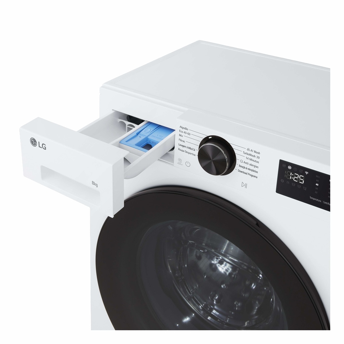 Máquina de Lavar Roupa LG Slim F2X50S8TLB AI DD, TurboWash 360, LG Steam, Carga Frontal, de 8 Kg e 1200 rpm - Branco Branco-5