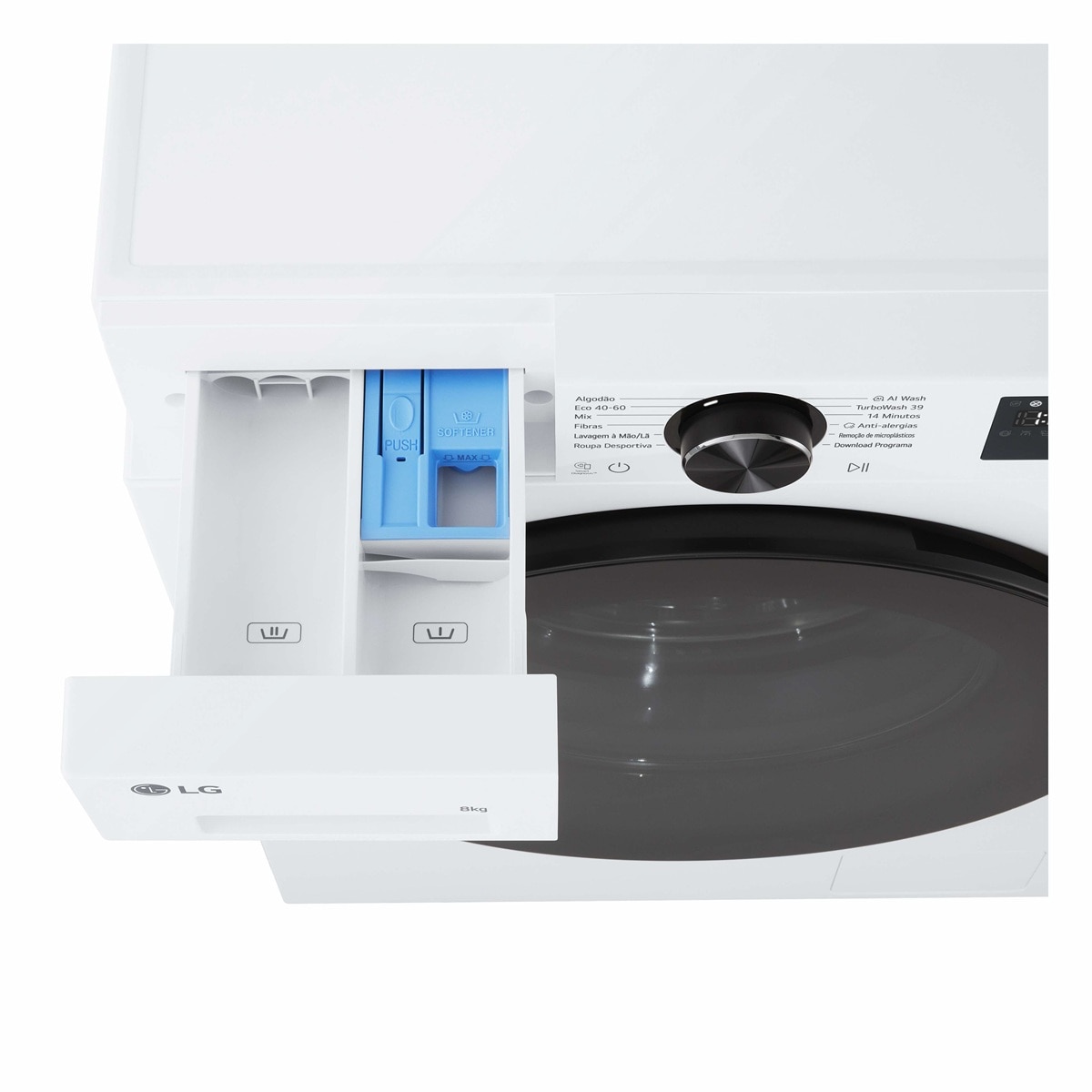 Máquina de Lavar Roupa LG Slim F2X50S8TLB AI DD, TurboWash 360, LG Steam, Carga Frontal, de 8 Kg e 1200 rpm - Branco Branco-7