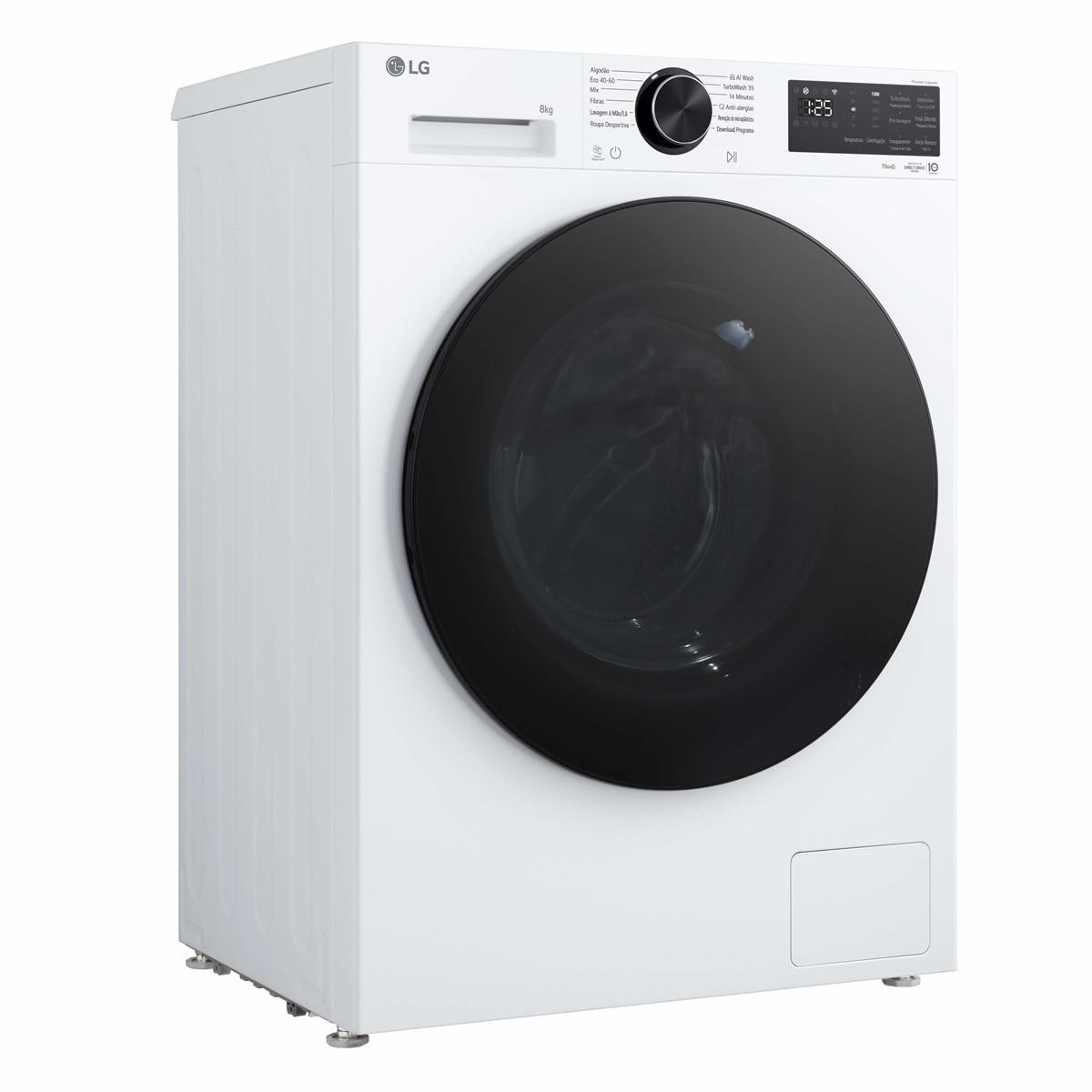 Máquina de Lavar Roupa LG Slim F2X50S8TLB AI DD, TurboWash 360, LG Steam, Carga Frontal, de 8 Kg e 1200 rpm - Branco Branco-8