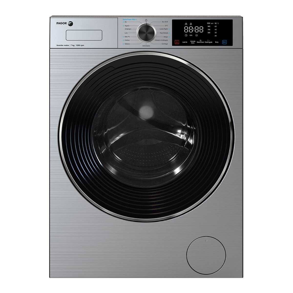 Imagem 0 de Máquina de Lavar Roupa Fagor 5FE-7712X Carga Frontal, Master Motor BLDC de Alta Eficiencia de 7 Kg e 1200 rpm - Silver