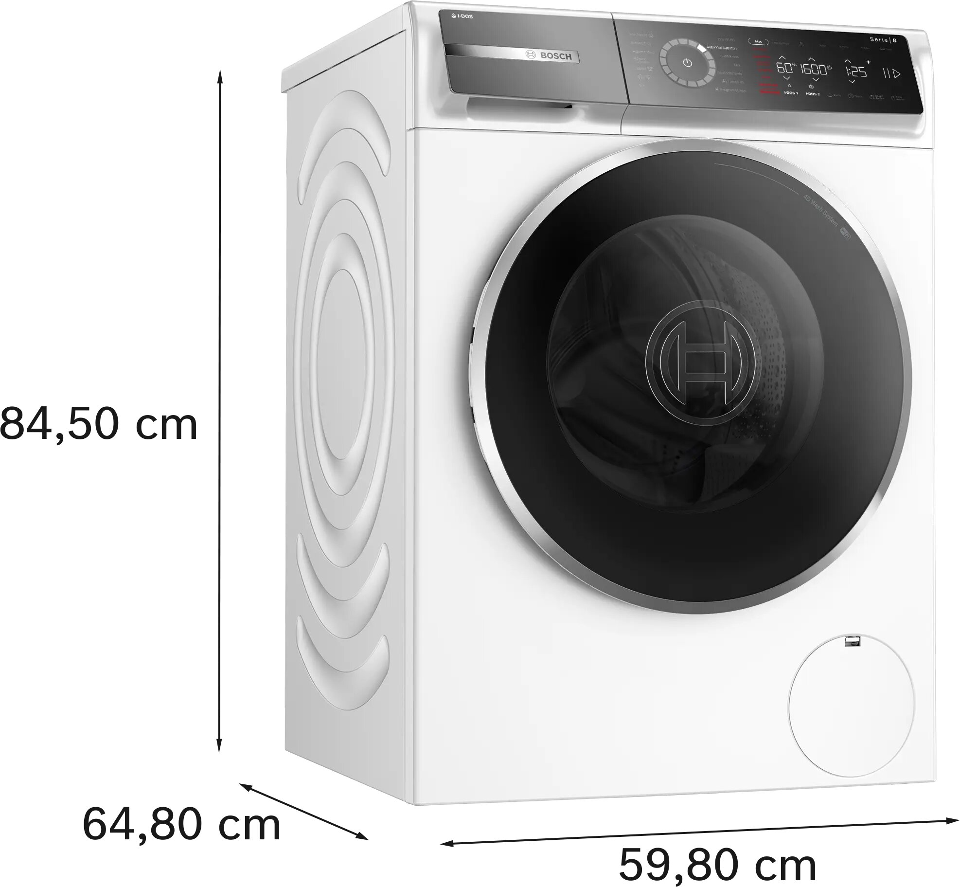 Máquina de Lavar Roupa Bosch Serie 8  WGB266A1ES Carga Frontal de 11 kg e 1600 rpm - Branco Branco-7