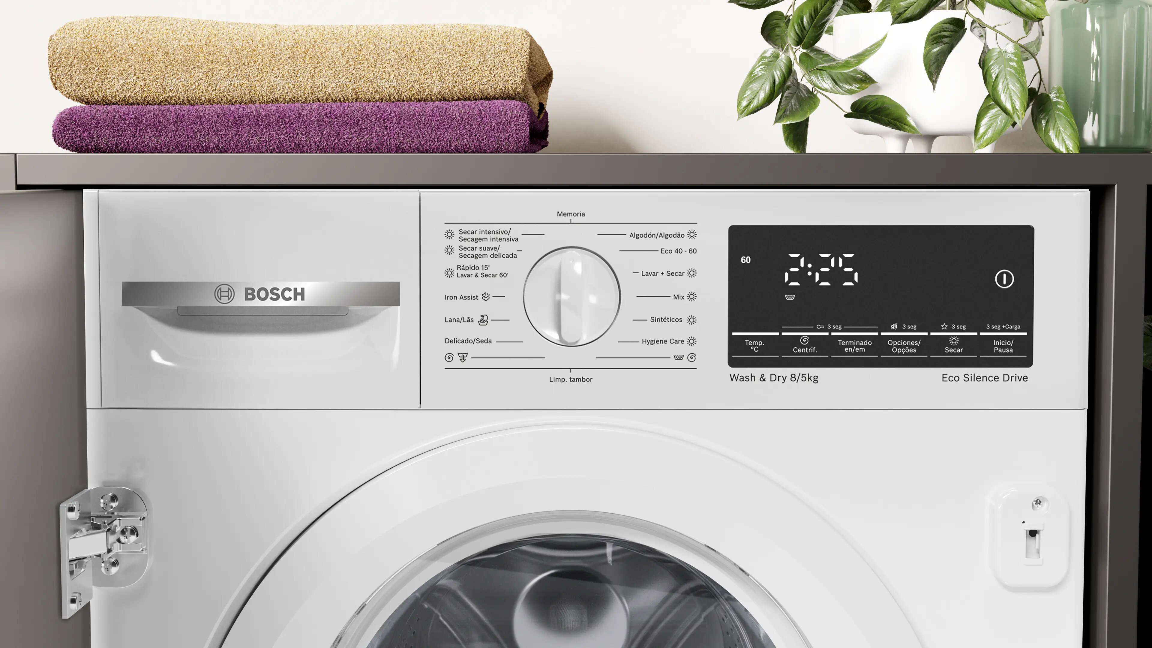 Máquina de Lavar e Secar Roupa Encastrável  Bosch Serie 6 WKD28490ES de 8/5 kg - Branco Branco-2