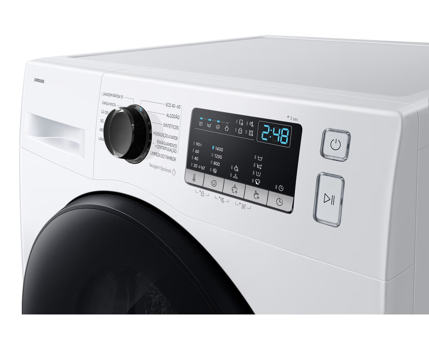 Máquina de Lavar e Secar Roupa Samsung WD80HG4U04BEEP Carga Frontal, Higenização a Vapor, de 8/6kg? ?- Branco Branco-8