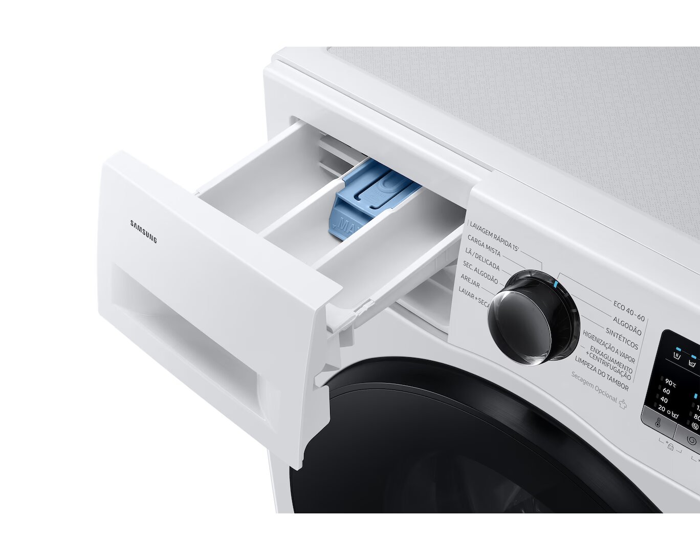 Máquina de Lavar e Secar Roupa Samsung WD80HG4U04BEEP Carga Frontal, Higenização a Vapor, de 8/6kg? ?- Branco Branco-9