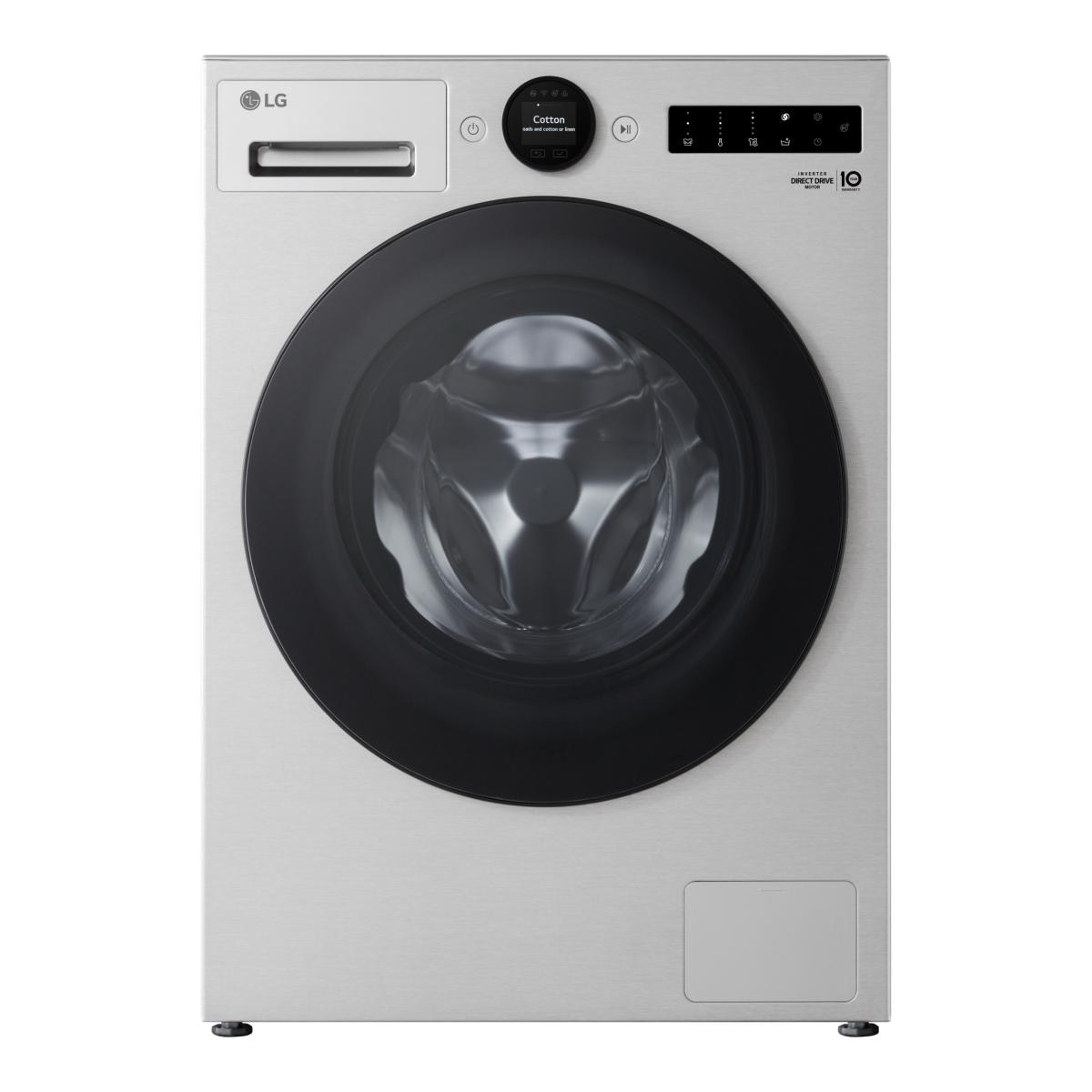 Imagem 0 de Máquina de Lavar Roupa LG F4X7009TSB Steam, AIDD, TurboWash360 de 9 Kg e 1400 rpm - Cinzento (Essence Silver Glossy)