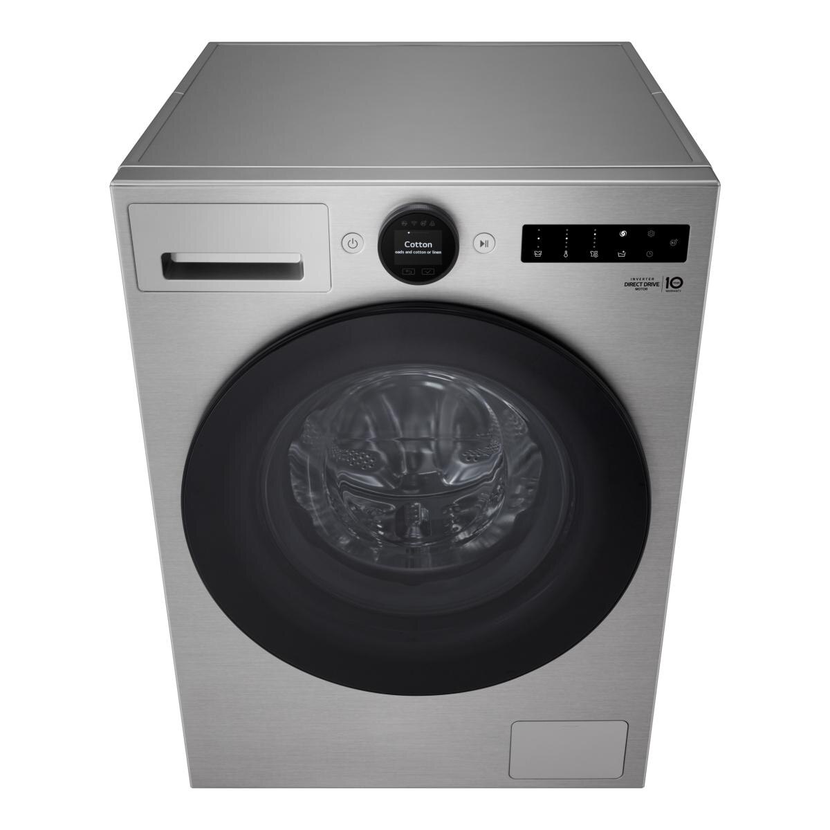 Máquina de Lavar Roupa LG F4X7009TSB Steam, AIDD, TurboWash360 de 9 Kg e 1400 rpm - Cinzento (Essence Silver Glossy) Cinzento-2