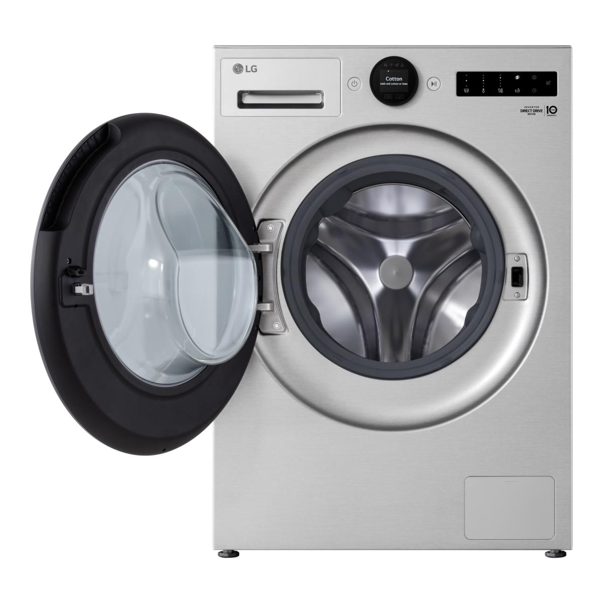 Máquina de Lavar Roupa LG F4X7009TSB Steam, AIDD, TurboWash360 de 9 Kg e 1400 rpm - Cinzento (Essence Silver Glossy) Cinzento-3