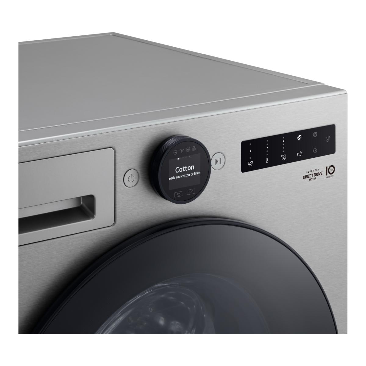 Máquina de Lavar Roupa LG F4X7009TSB Steam, AIDD, TurboWash360 de 9 Kg e 1400 rpm - Cinzento (Essence Silver Glossy) Cinzento-5