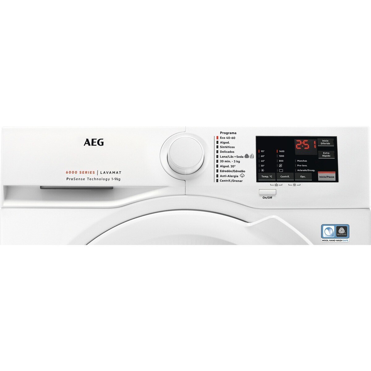 Máquina de Lavar Roupa AEG Série 6000 ProSense® L6FBI947P Carga Frontal de 9 kg e 1400 rpm - Branco Branco-3