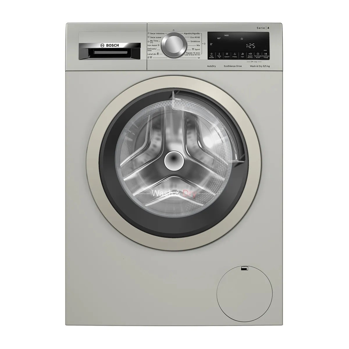 Imagem 0 de Máquina de Lavar e Secar Roupa Bosch Serie 4 WNA1341XES Carga Frontal, Motor Ecosilence? e Iron Assist de 9/5 kg 1400 rpm - Cinzento
