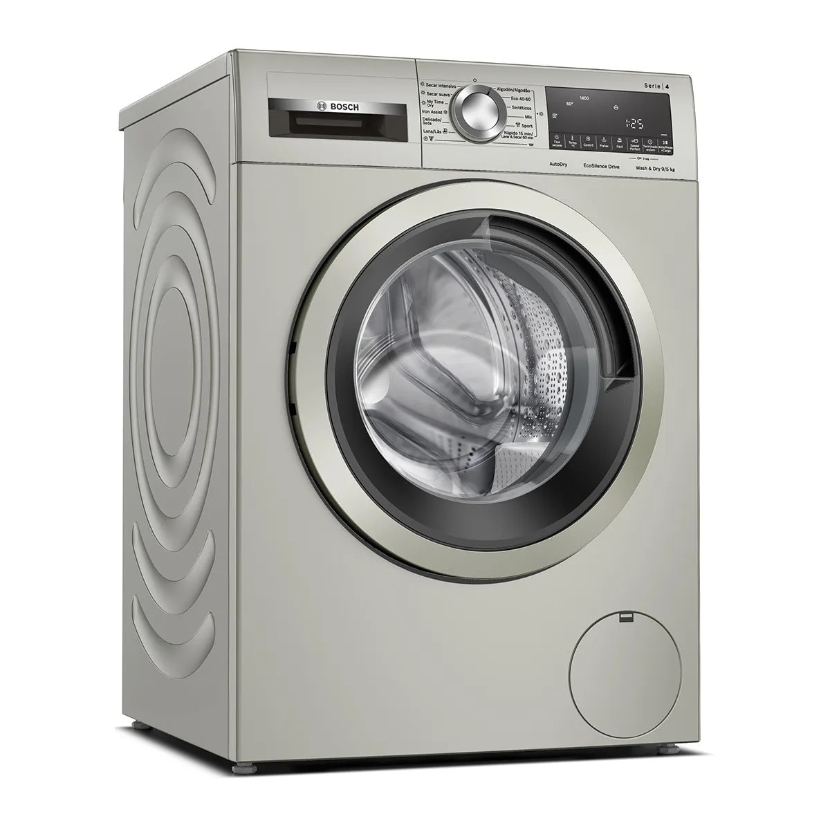 Máquina de Lavar e Secar Roupa Bosch Serie 4 WNA1341XES Carga Frontal, Motor Ecosilence? e Iron Assist de 9/5 kg 1400 rpm - Cinzento Inox-2