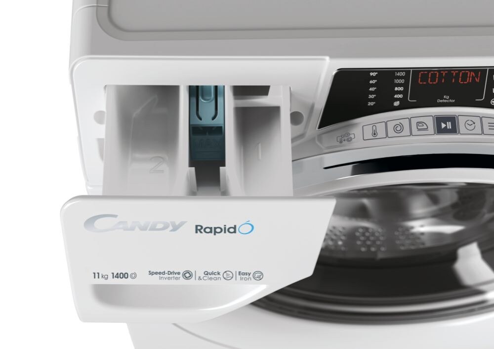 Máquina de Lavar Roupa Candy Rapidó RO14116DWMCT-S Carga Frontal de 11 kg e de 1400 rpm - Branco Branco-5