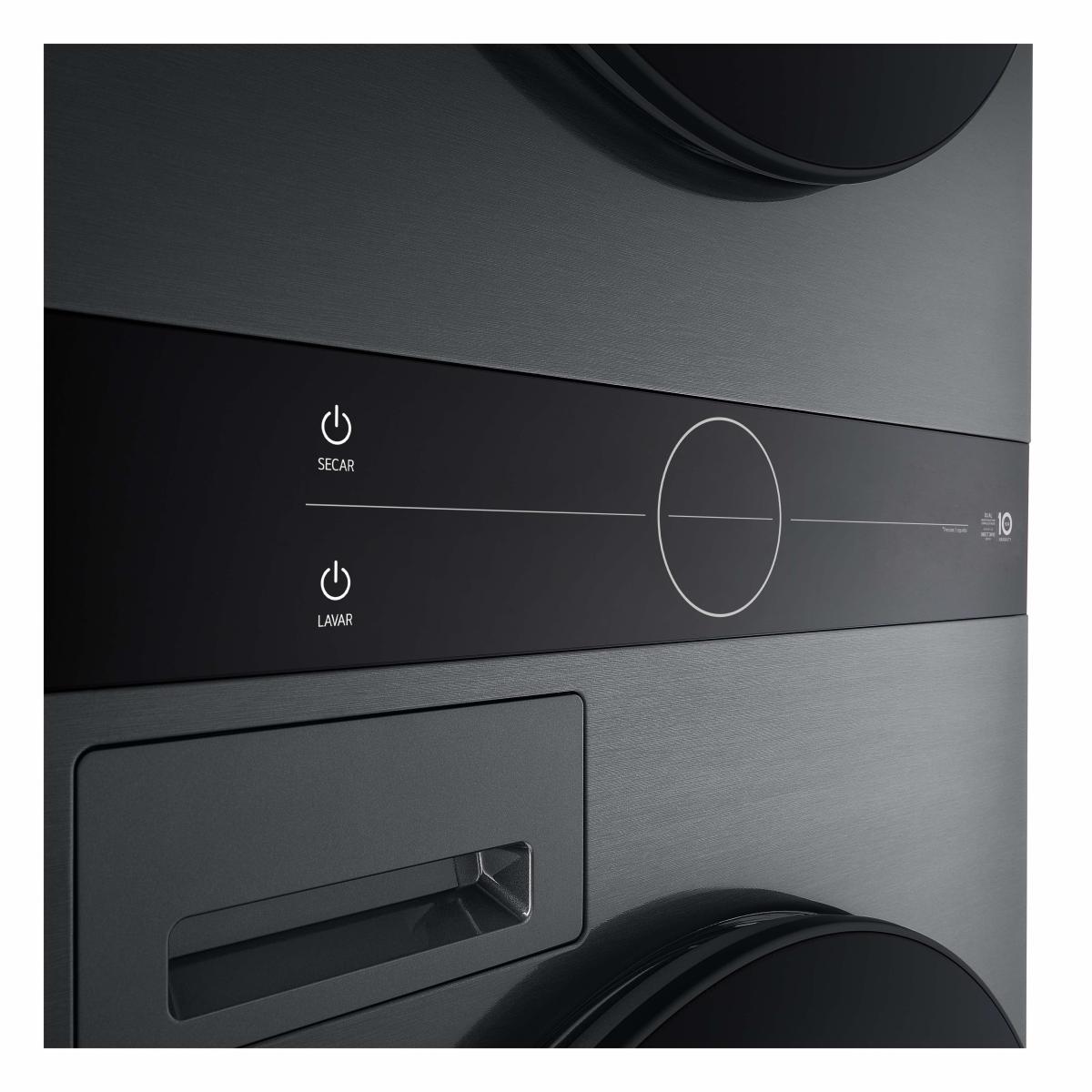 Máquina de Lavar e Máquina de Secar Roupa LG WT1210BBF WashTower, Carga Frontal de 12/10 Kg e de 1400 rpm - Preto Grafite-9