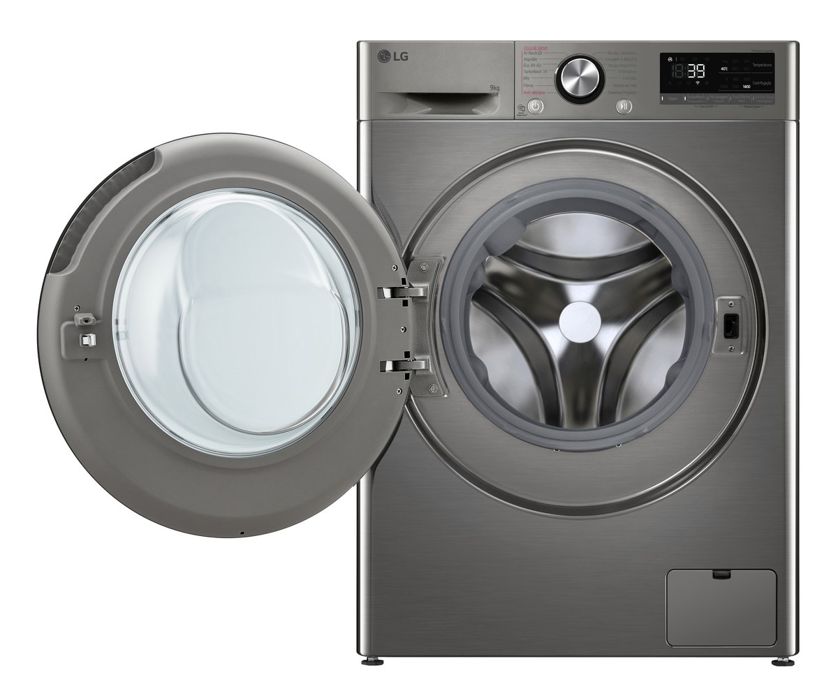 Máquina de Lavar Roupa LG F4WR709SGS Carga Frontal AI DD? Steam? (TurboWash360? de 9 Kg e de 1400 rpm - Inox 3