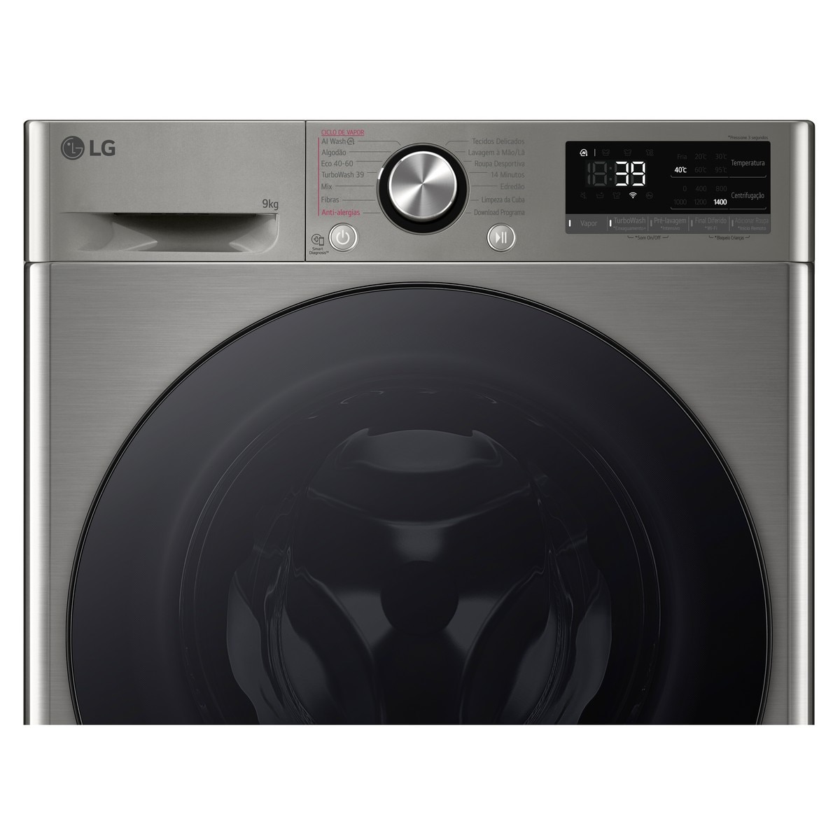 Máquina de Lavar Roupa LG F4WR709SGS Carga Frontal AI DD? Steam? (TurboWash360? de 9 Kg e de 1400 rpm - Inox 6
