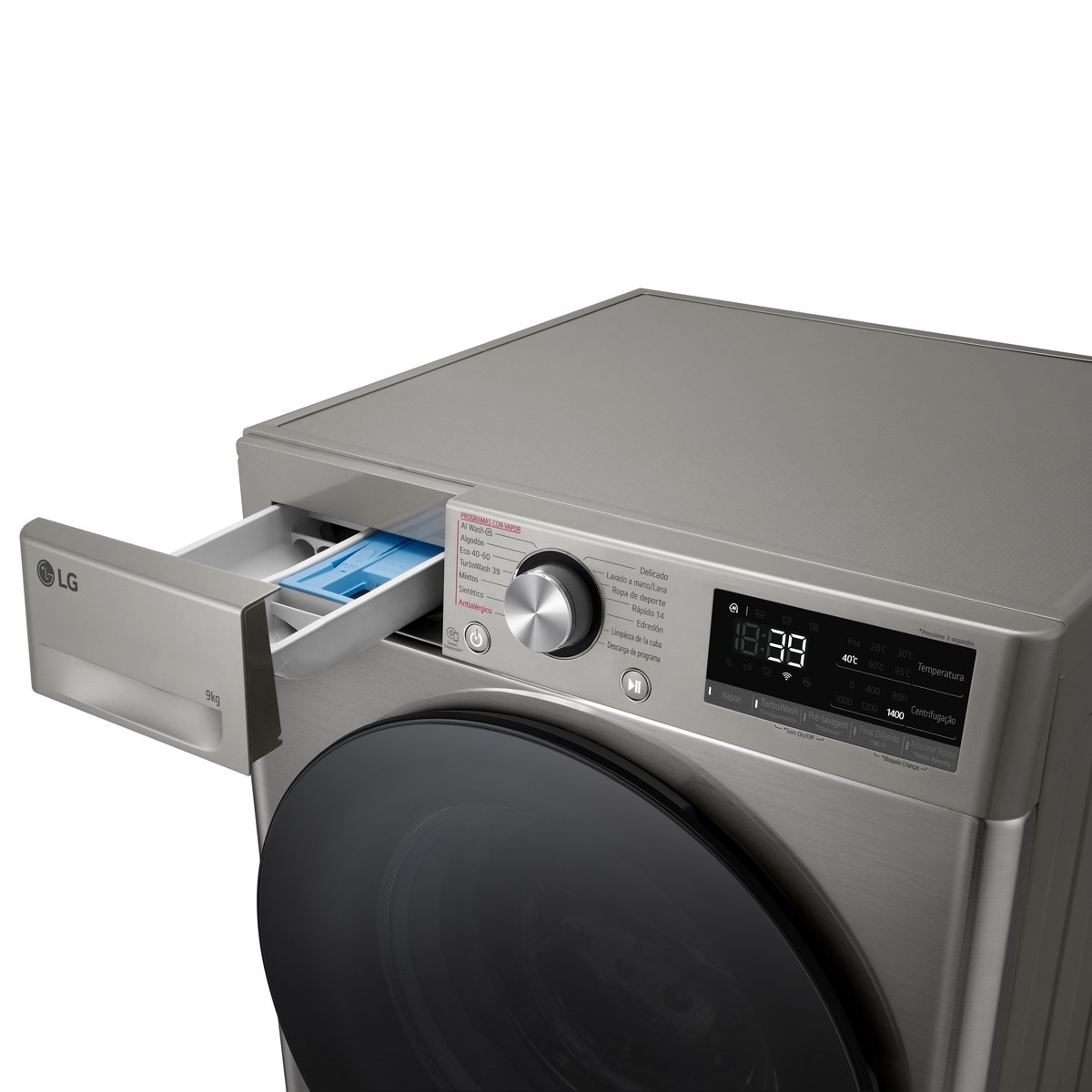 Máquina de Lavar Roupa LG F4WR709SGS Carga Frontal AI DD? Steam? (TurboWash360? de 9 Kg e de 1400 rpm - Inox 7