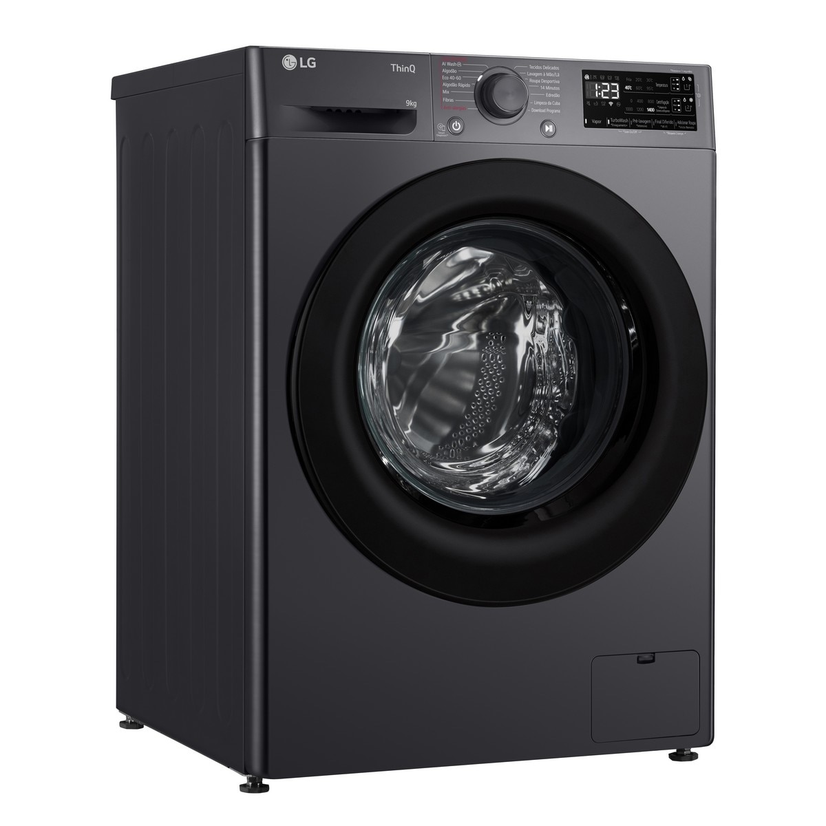 Máquina de Lavar Roupa LG F4WR359S6M Carga Frontal AI DD? Steam? TurboWash? de 9 Kg e de 1400 rpm - Preto Preto-2
