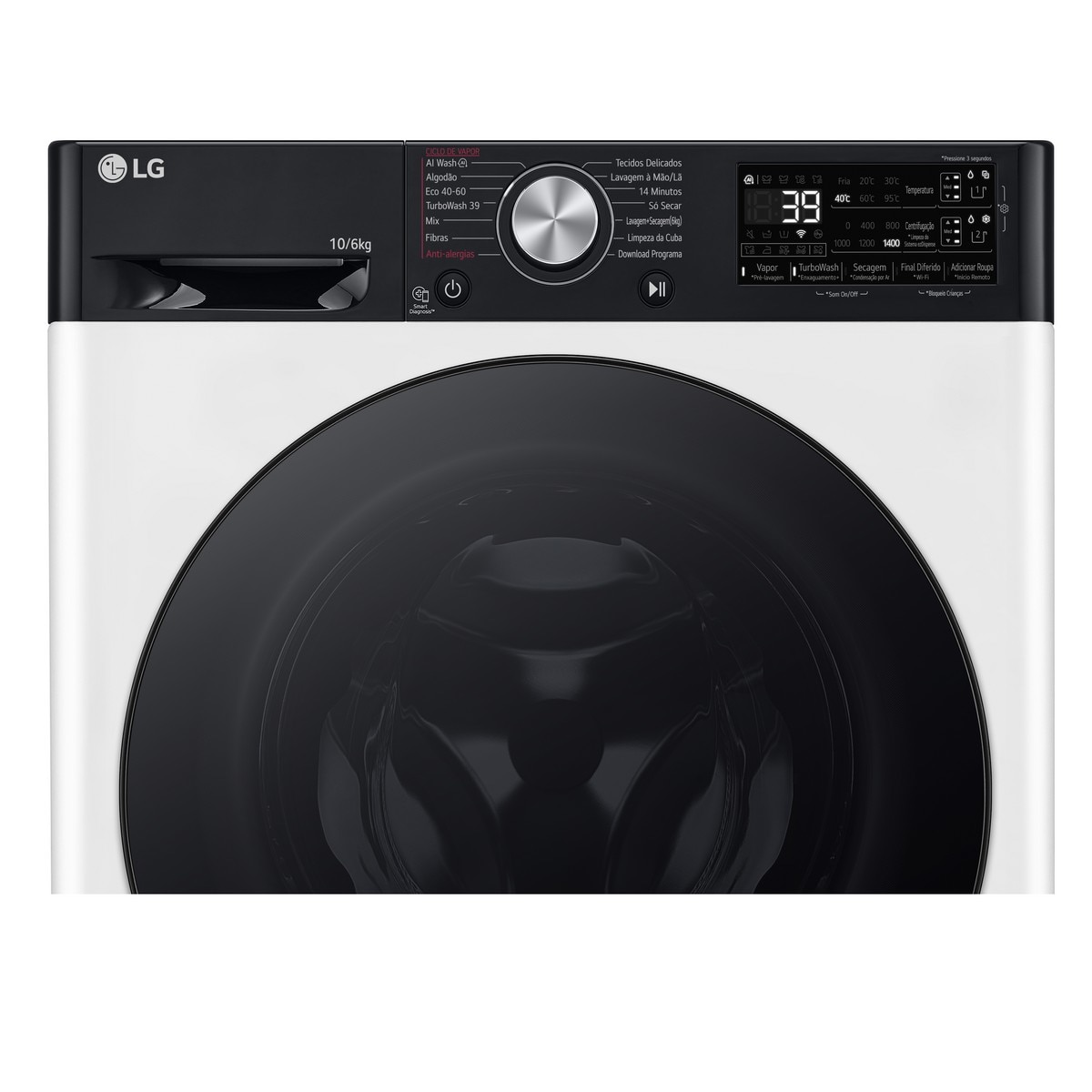 Máquina de Lavar e Secar Roupa LG F4DR7510SGH Carga Frontal de 10/6 Kg e de 1400 rpm - Branco 7